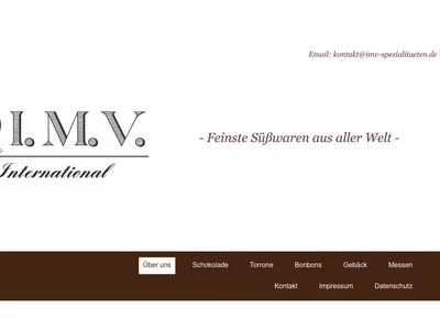 Website von IMV Spezialitäten-Import, Marketing u. Vertriebs GmbH