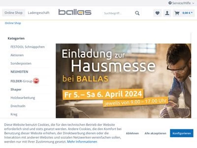 Website von BALLAS GmbH