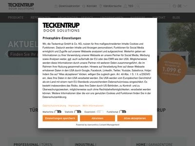 Website von Teckentrup GmbH & Co. KG