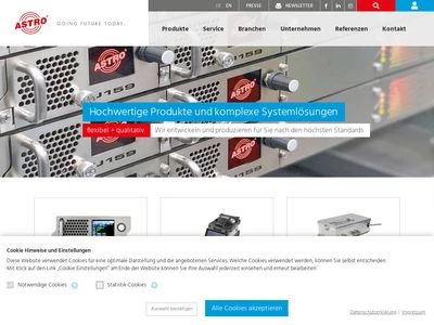 Website von ASTRO Strobel Kommunikationssysteme GmbH