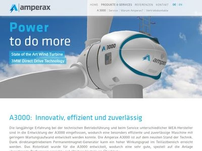Website von Amperax Energie GmbH