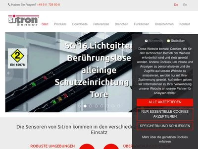 Website von Sitron Sensor GmbH