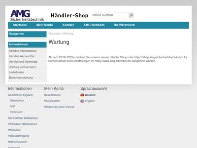 Website von AMG Sicherheitstechnik GmbH