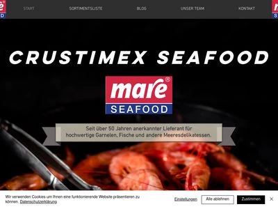 Website von Crustimex Seafood Handelsgesellschaft mbH