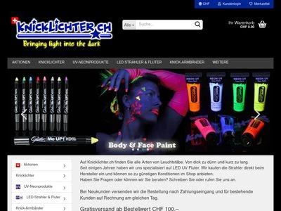 Website von Knicklichter.ch GmbH
