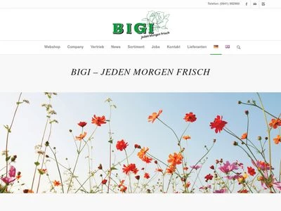 Website von BIGI Blumenvertriebs GmbH