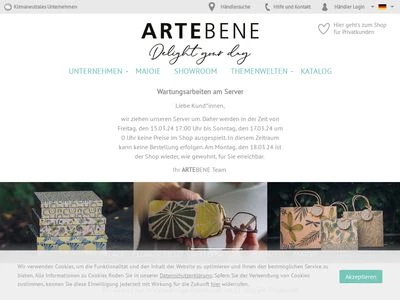 Website von ARTEBENE GmbH