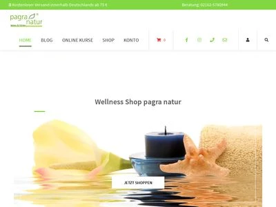 Website von pagra natur GbR - Wellness Shop