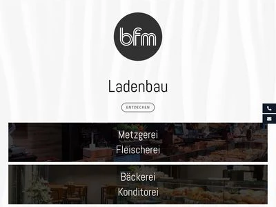 Website von bfm Ladenbau GmbH