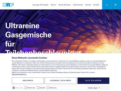 Website von KNF Neuberger GmbH