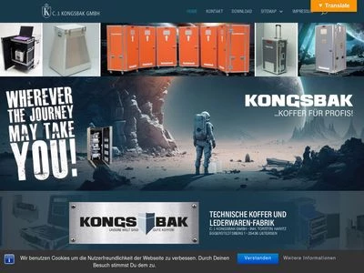Website von C. J. KONGSBAK Technische Koffer und Lederwaren-Fabrik GmbH