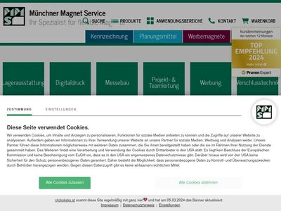 Website von MMS Münchner Magnet Service Betriebs-GmbH