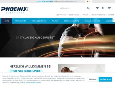 Website von PHOENIX Budosport GmbH & Co KG