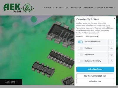 Website von AEK GmbH