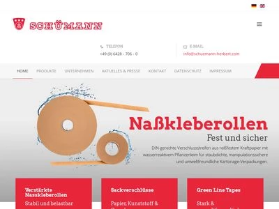 Website von Herbert Schümann Papierverarbeitungswerk GmbH