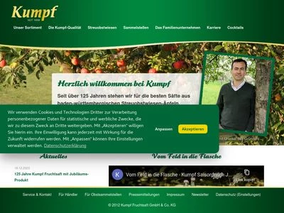 Website von Kumpf Fruchtsaft GmbH & Co. KG