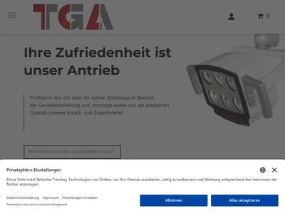 Website von TGA Technischer Geräte- und Apparatebau GmbH