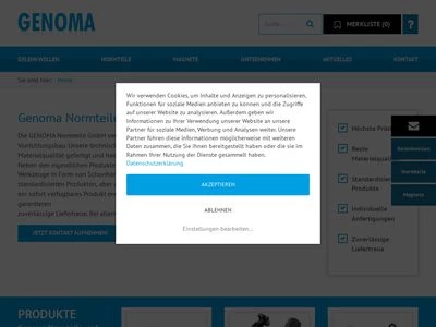 Website von Genoma Normteile GmbH