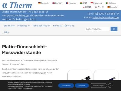 Website von Alpha Therm GmbH