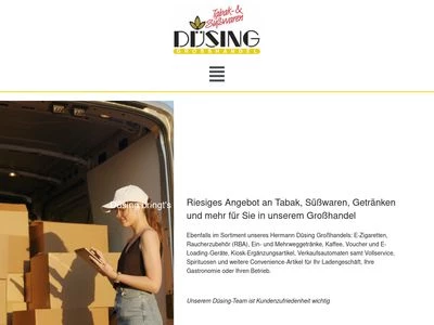 Website von Hermann Düsing Tabak- & Süßwarengroß- und Einzelhandel