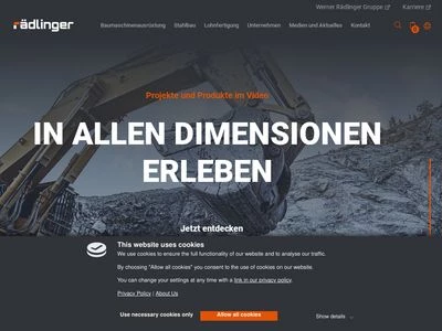 Website von Rädlinger Maschinen- und Anlagenbau GmbH