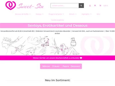 Website von Sweet Sin