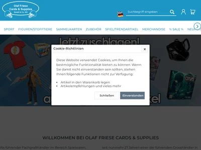 Website von Olaf Friese Cards & Supplies GmbH & Co. KG