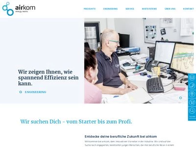 Website von airkom Druckluft GmbH