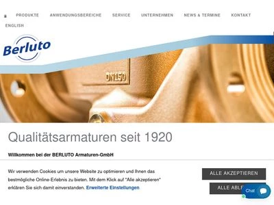 Website von Berluto Armaturen-Gesellschaft mbH