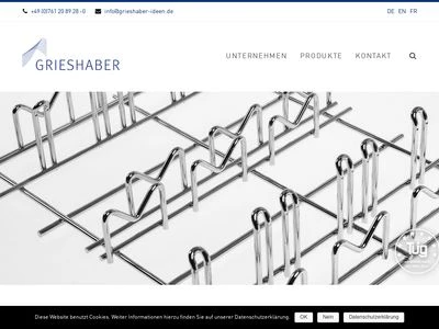 Website von GRIESHABER Ideen aus Draht und Stahl GmbH