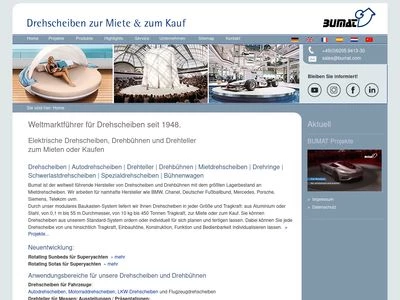 Website von Bumat Bewegunggsysteme GmbH