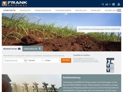 Website von FRANK Walz- und Schmiedetechnik GmbH