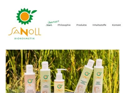 Website von Sanoll Biokosmetik GmbH
