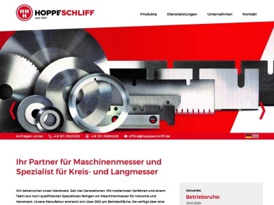 Website von HOPPESCHLIFF GmbH + Co. KG