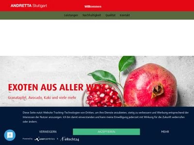 Website von Andretta Fruchtimport GmbH