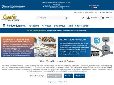 Website von CasaFan GmbH