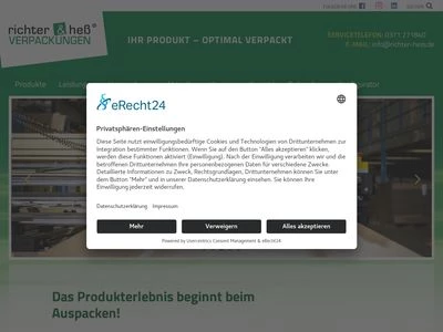 Website von richter & heß VERPACKUNGS-SERVICE GmbH