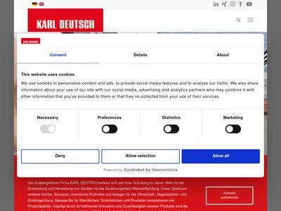 Website von KARL DEUTSCH Prüf- und Messgerätebau GmbH + Co KG