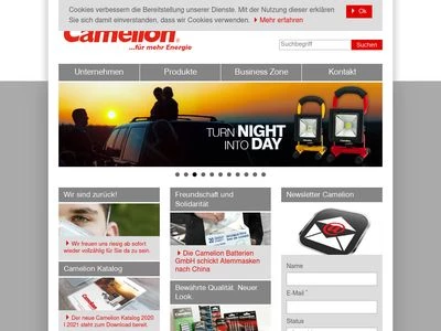 Website von Camelion Batterien GmbH