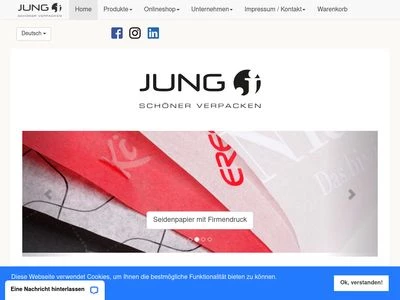 Website von JUNG VERPACKUNGEN GmbH