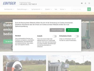Website von Ebinger GmbH