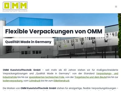 Website von OMM Kunststofftechnik GmbH