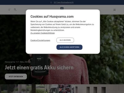 Website von Husqvarna Deutschland GmbH