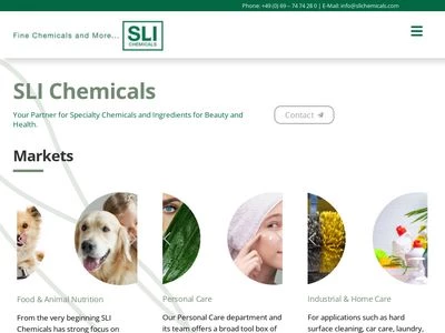 Website von SLI Chemicals GmbH