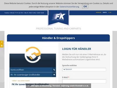 Website von FK Automotive GmbH
