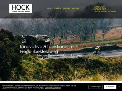 Website von Hock Regenbekleidung GmbH