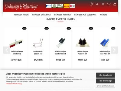 Website von Schuhreiniger & Stollenreiniger