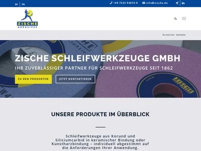 Website von Zische Schleifwerkzeuge GmbH