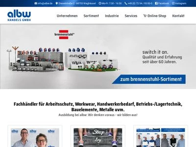 Website von albw Handels GmbH