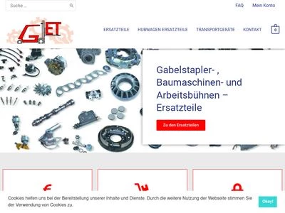 Website von GET Gabelstapler-Ersatzteile & Transportgeräte